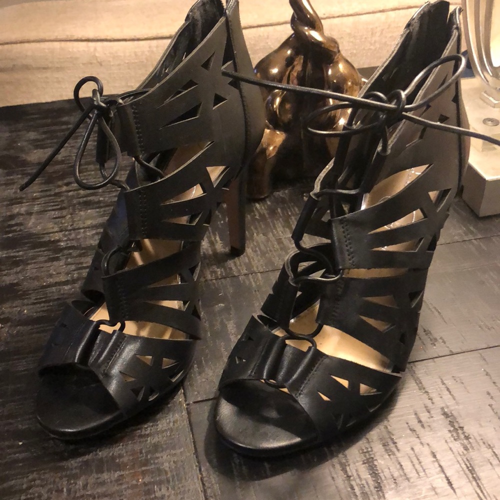 Jessica Simpson Black Leather Cut out